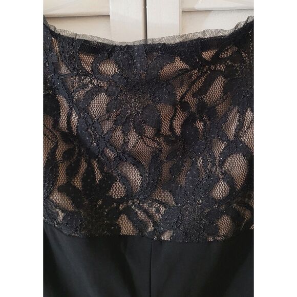 R&M Richards Dress Women Black Sheath Size 14 Lace Details - Picture 4 of 5